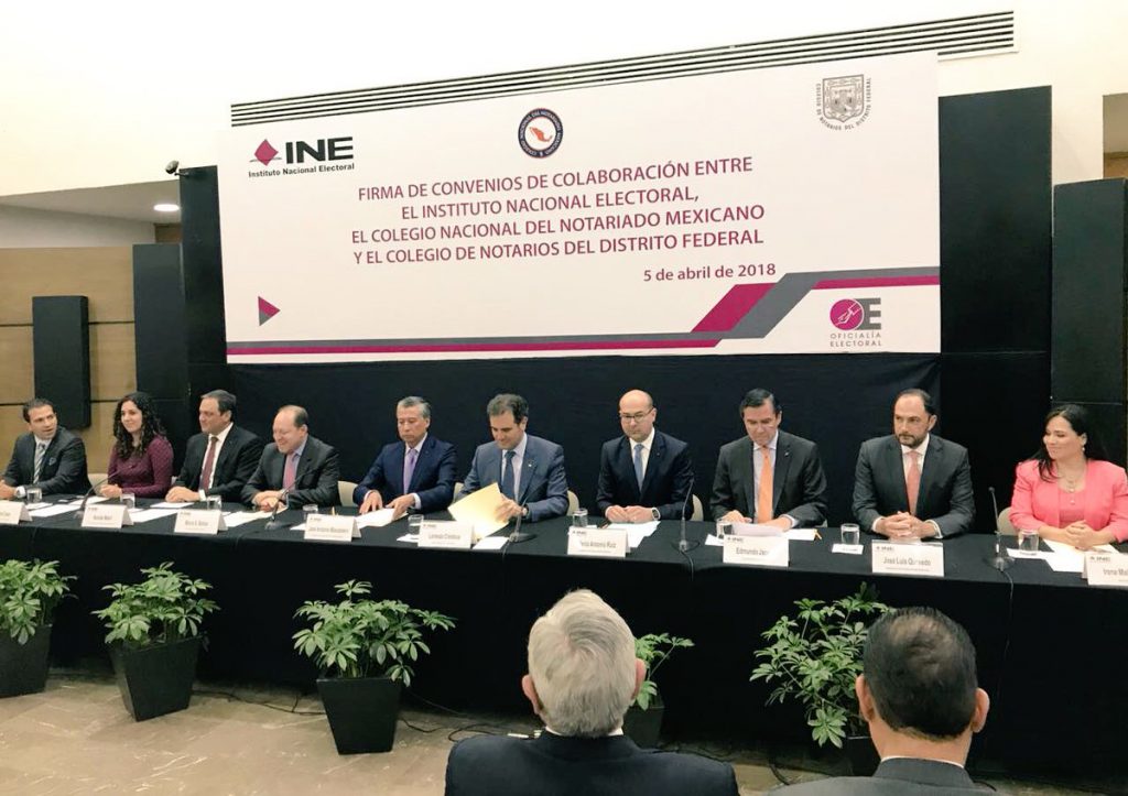 Firman convenio de colaboración el CNNM y el INE con miras a la jornada  electoral del 1 de julio de 2018. - Colegio Nacional del Notariado  Mexicano, .